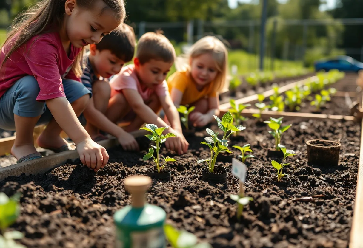 Actividades educativas para niños en huertos comunitarios