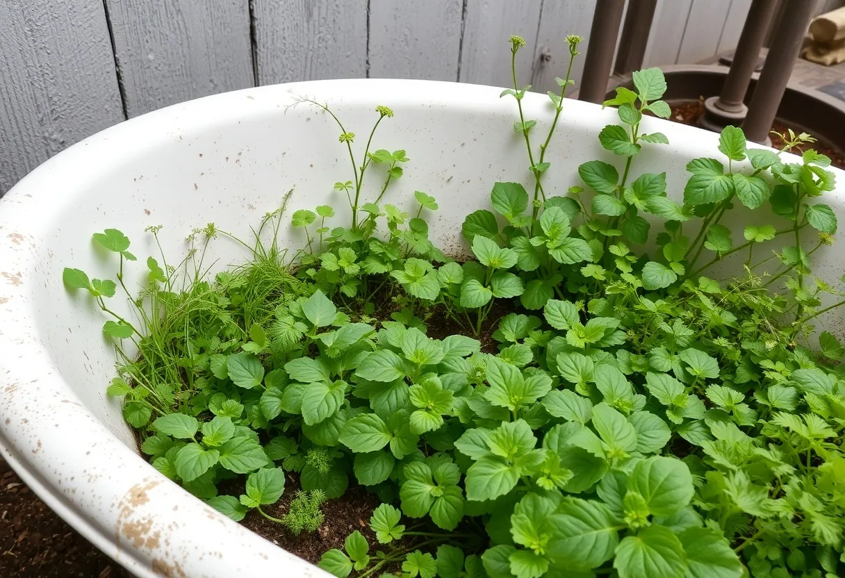 Transforma bañera en huerto: verde y vibrante