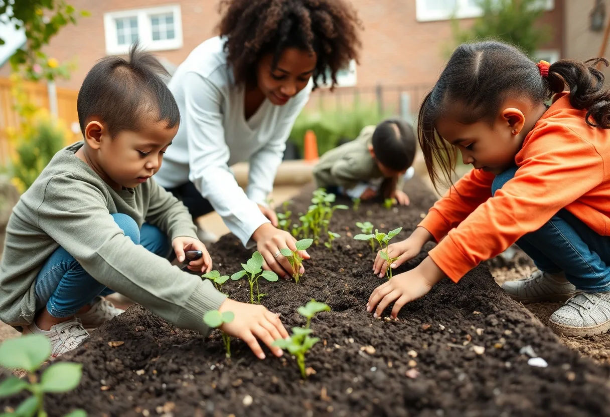 Explorando el aprendizaje práctico en huertos escolares