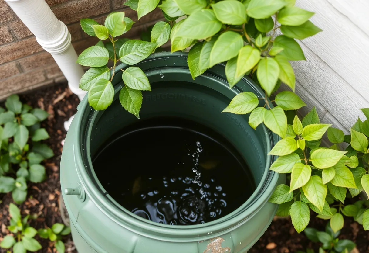 Recogiendo agua de lluvia: iniciativa sostenible