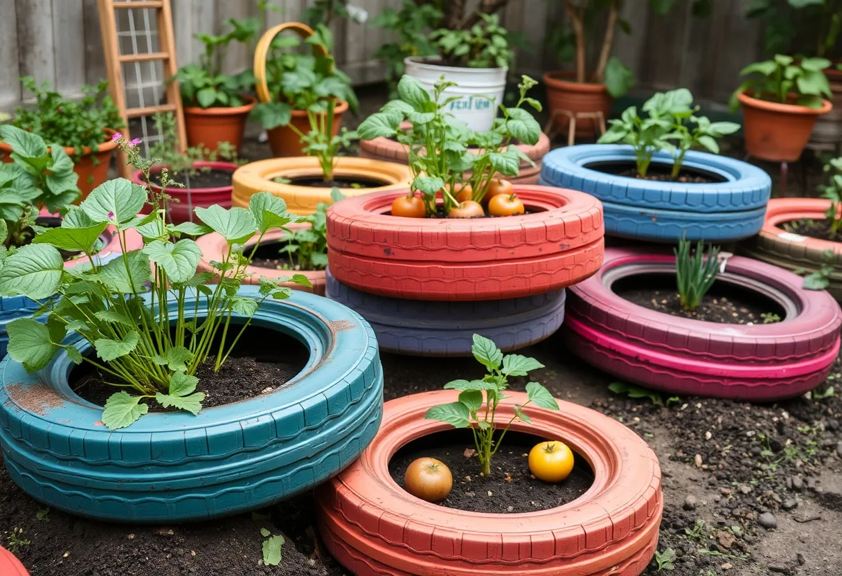 ¡Cultiva verde con neumáticos reciclados!