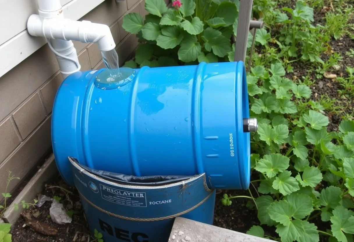 Recoge agua lluvia con materiales reciclados