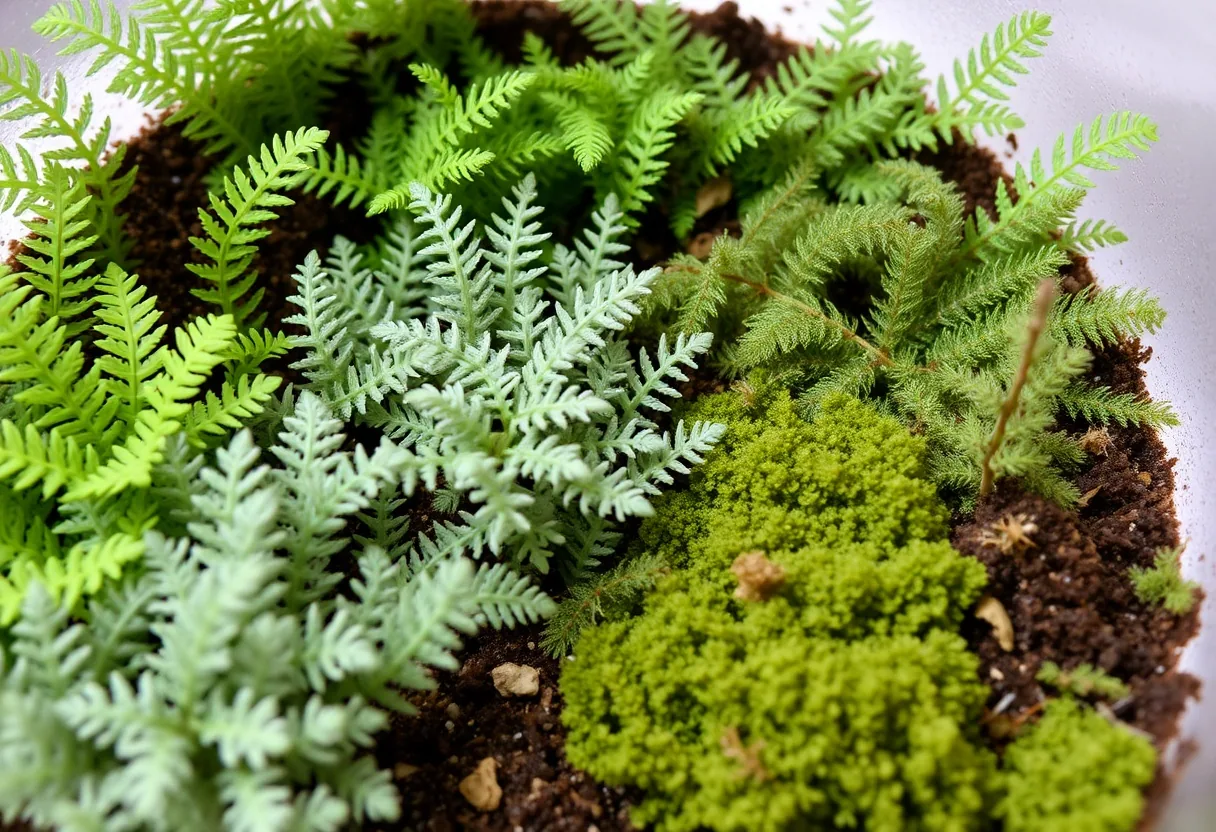 Variedad de plantas ideales para terrarios