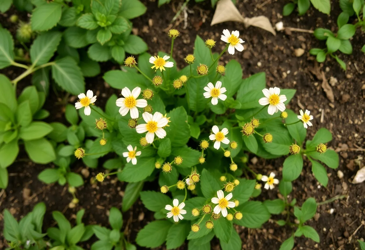 Delicadas flores comestibles en cultivo orgánico