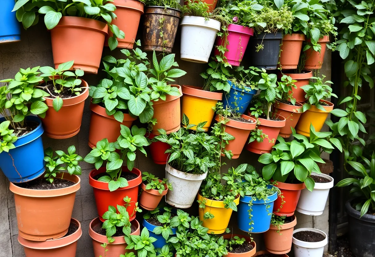 ¡Jardinería vertical con macetas recicladas! 🌿🌱
