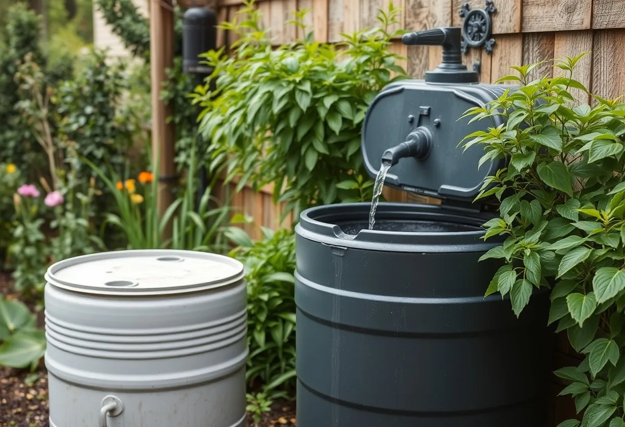 Jardín sostenible: captura agua lluvia