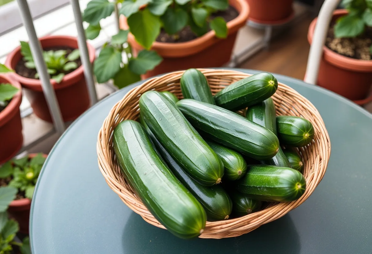 ¡Refrescante momento con pepinos frescos! 🥒 #DisfrutaTuCosecha