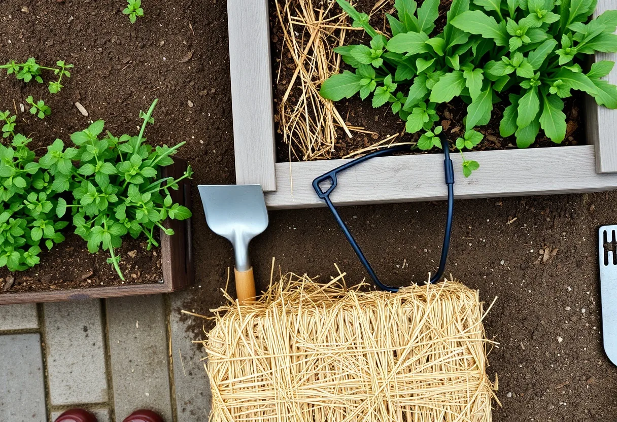 Kit básico jardinería: Herramientas paja