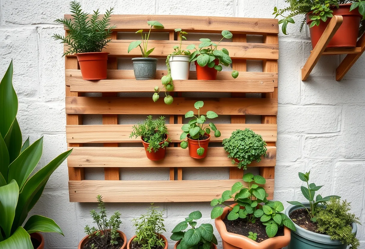 Jardín vertical con palets reciclados: sostenibilidad y estilo