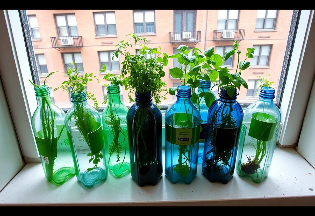 Recicla botellas plásticas: huerto urbano