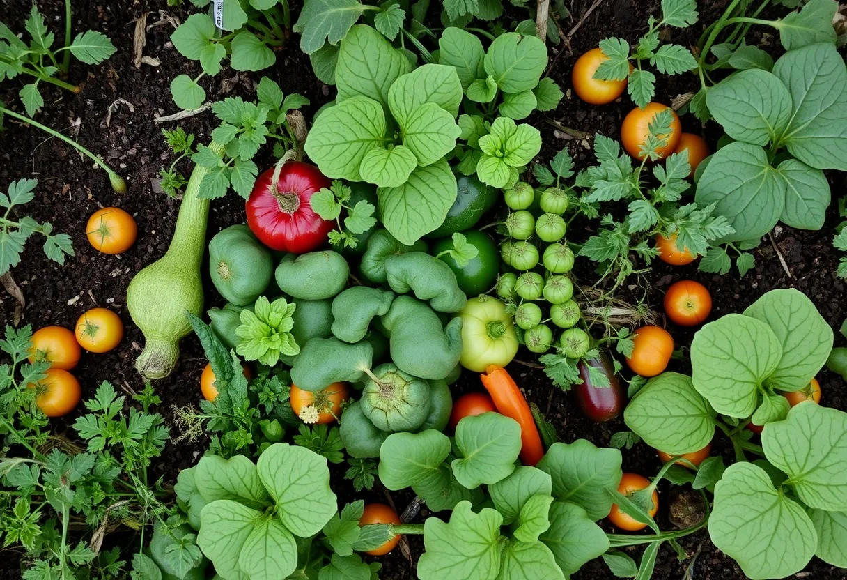 Variedad de plantas clave para huerto permacultural 🌿