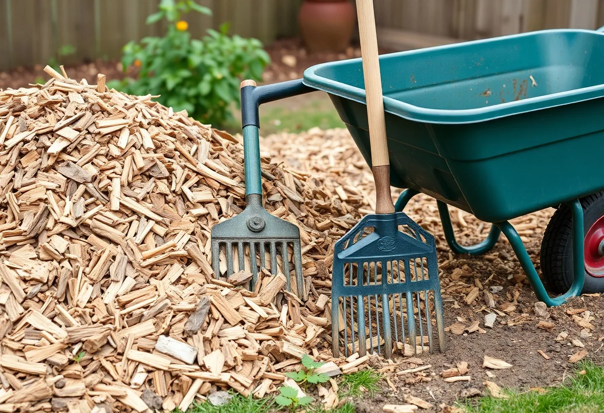 Herramientas imprescindibles para aplicar mulch en jardín