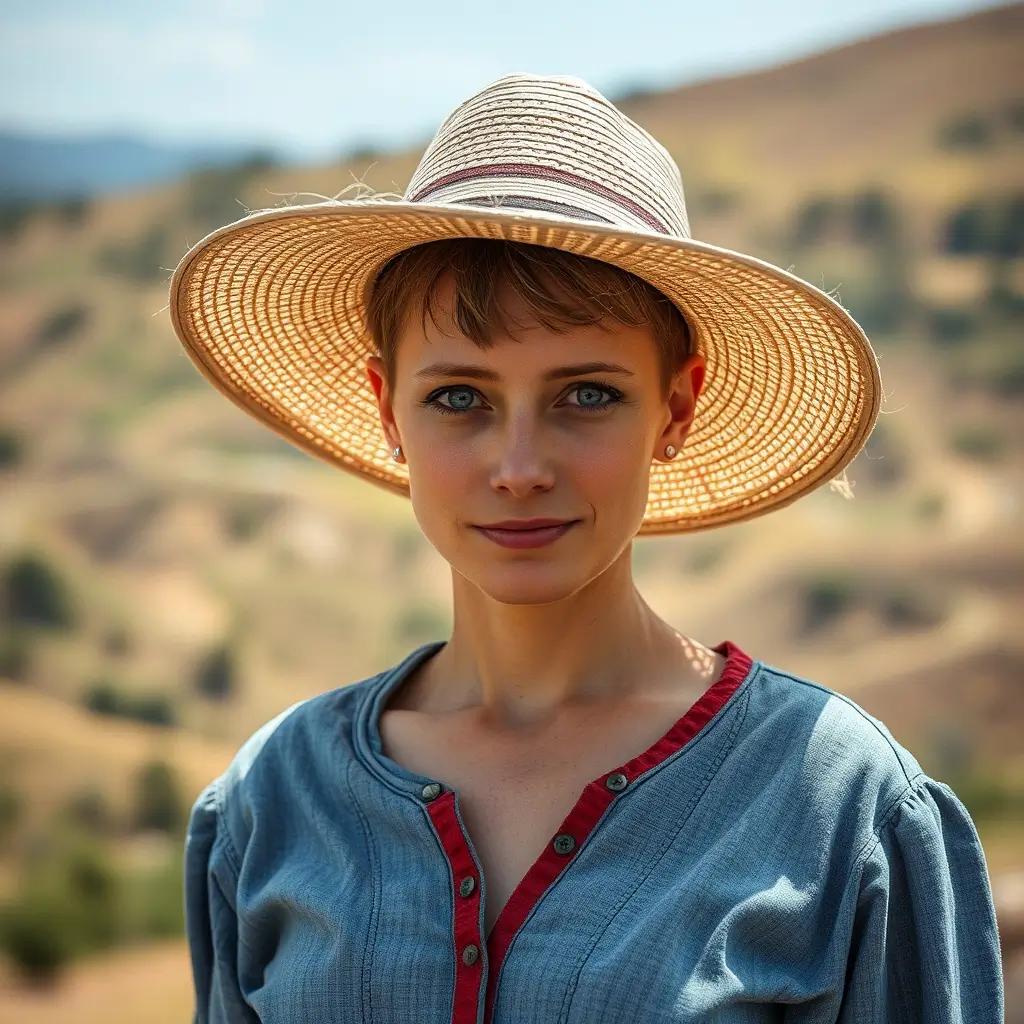 Elena López en el prado