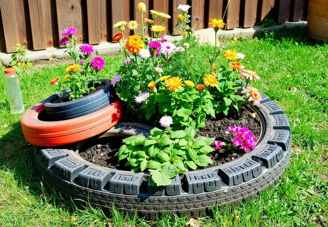 Reciclaje creativo: huerto en neumáticos Reciclaje creativo: huerto en neumáticos