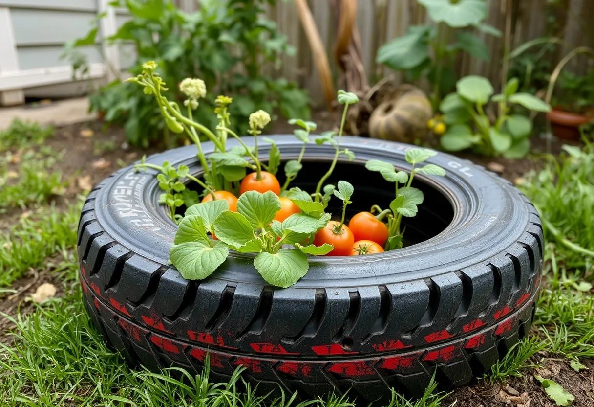 Transforma tu huerto con neumáticos reciclados